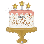 Фольгированный шар-фигура «Торт. Happy Birthday» голография, 66 см