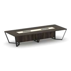 Steel Meet Стол переговорный прямоугольный KM-PR.B.SP-14 Дуб Мали/Ваниль Глянец/Металл Черный 4000*1