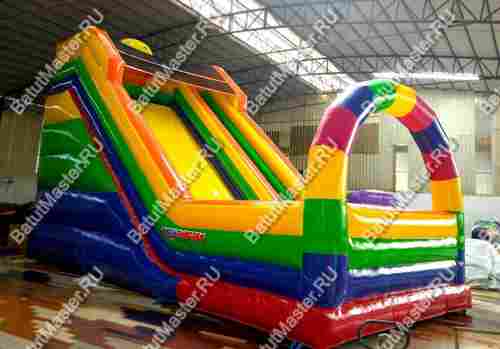 Детский надувной батут-горка "Без радуги никуда" 10*5*8м