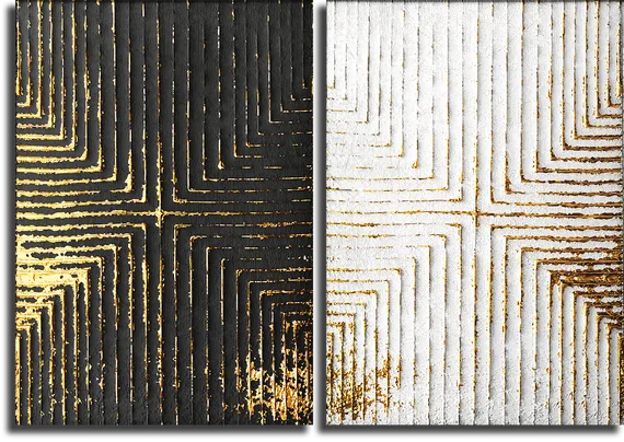 Модульная картина "Золотая иллюзия"