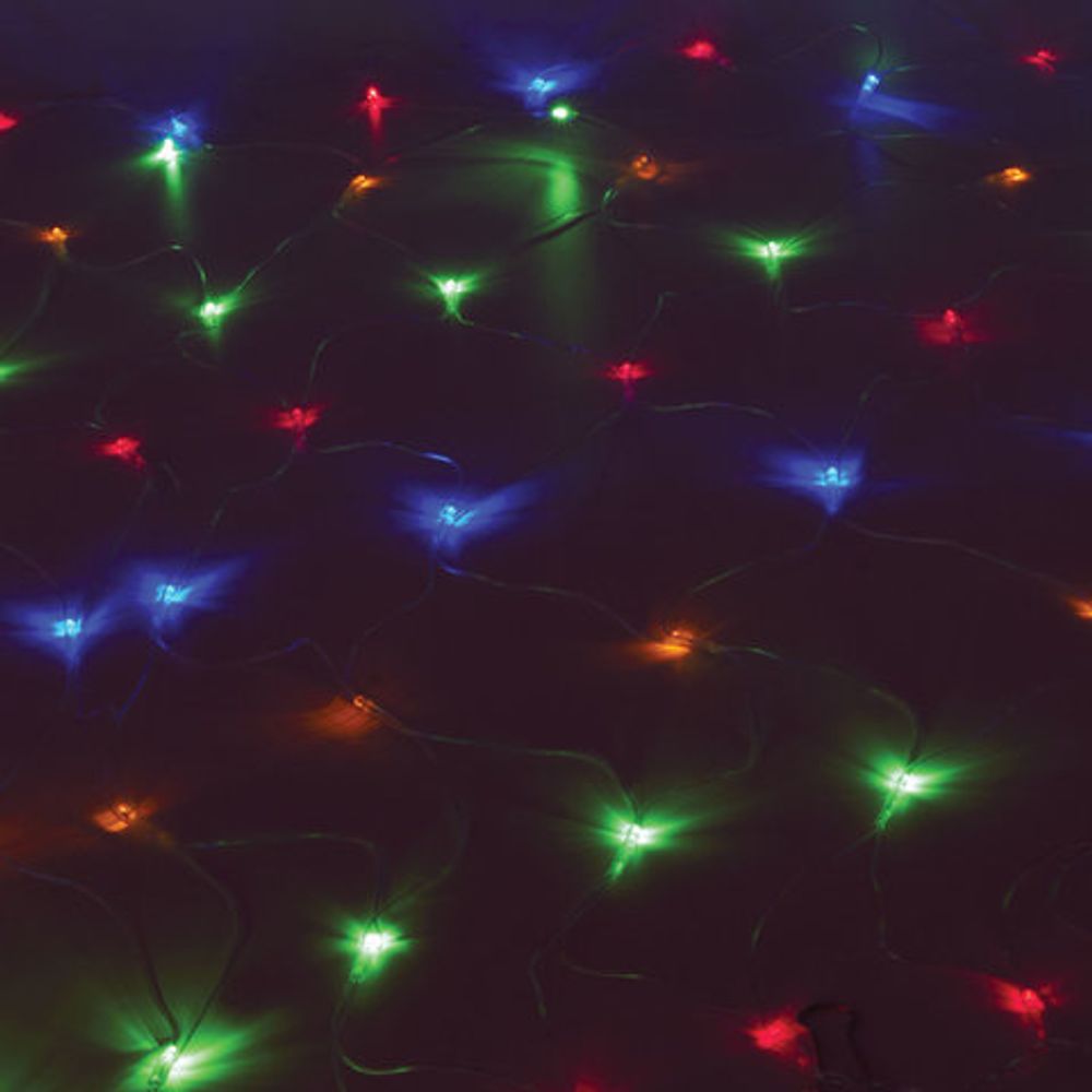 Электрогирлянда светодиодная ЗОЛОТАЯ СКАЗКА "Сеть", 160 ламп, 1,5х1,5 м, многоцветная, контроллер, 591106