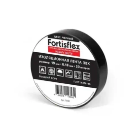Изолента ПВХ 19х0,18х20 HEAVY DUTY черная (Fortisflex) 71240