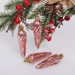 Ёлочные игрушки «Сосулька спиралька» 8,5см (набор 4шт), розовое золото