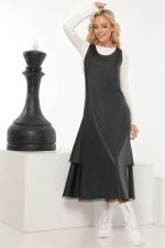 Сарафан из эко-кожи с кружевом DStrend (Акция)