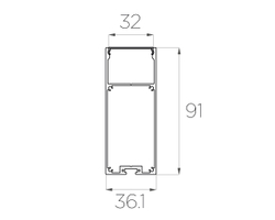 Профиль накладной алюминиевый LC-LP-9035-2 Anod