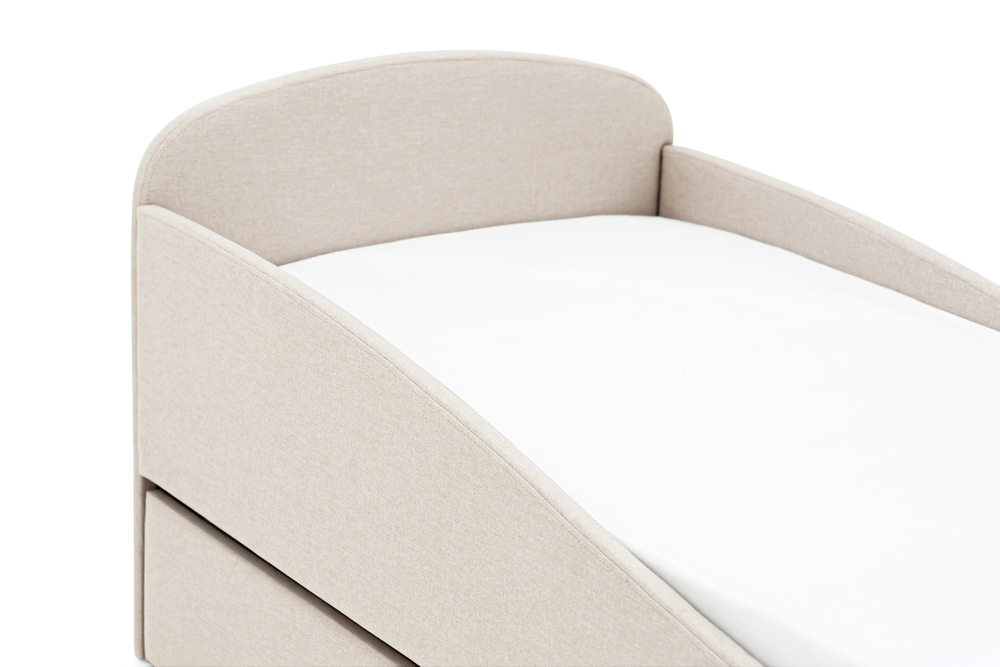 Детская мягкая кровать с ящиком Бельмарко Letmo карамель рогожка