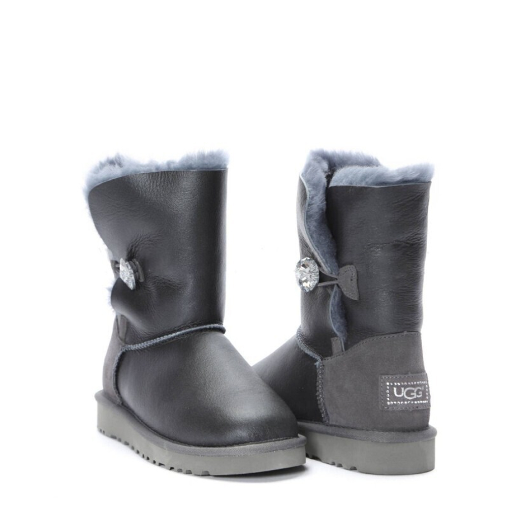 Угги Bailey Button Bling Metallic Grey