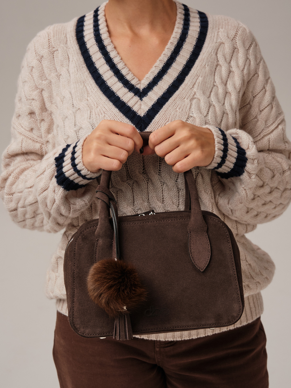 Замшевая сумка DBR 31348 темно-коричневый