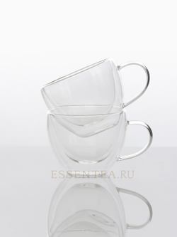Чашка из боросиликатного стекла с двойными стенками и с ручкой 280 мл