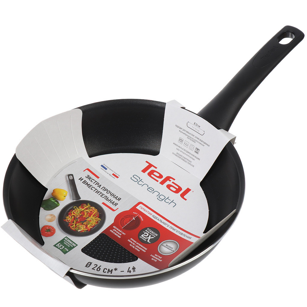 Сковорода алюминий, 26 см, антиприг, Tefal, Strength, 042 31 126