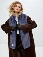 Шарф двухсторонний, черный и голубой