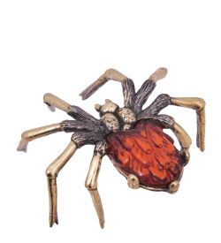 Народные промыслы AM-4163 Фигурка «Паук Черная вдова» (латунь, янтарь)