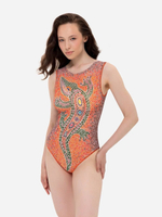 Купальник без рукава "Крокодил оранжевый"