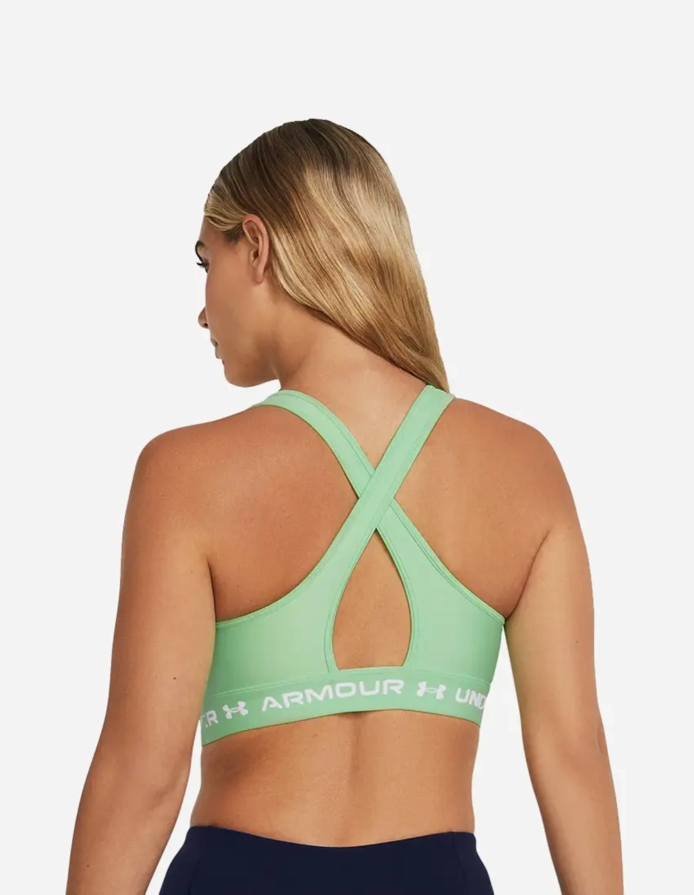 Женский топ бра Under Armour UA Crossback Mid Bra-GRN