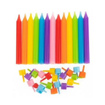 Свечи «С ДНЕМ РОЖДЕНИЯ» яркое ассорти 8 см, 12 шт.