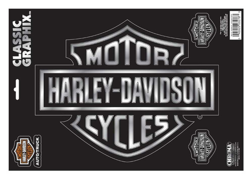 Наклейки Embossed Bar & Shield Logo Chrome Harley-Davidson