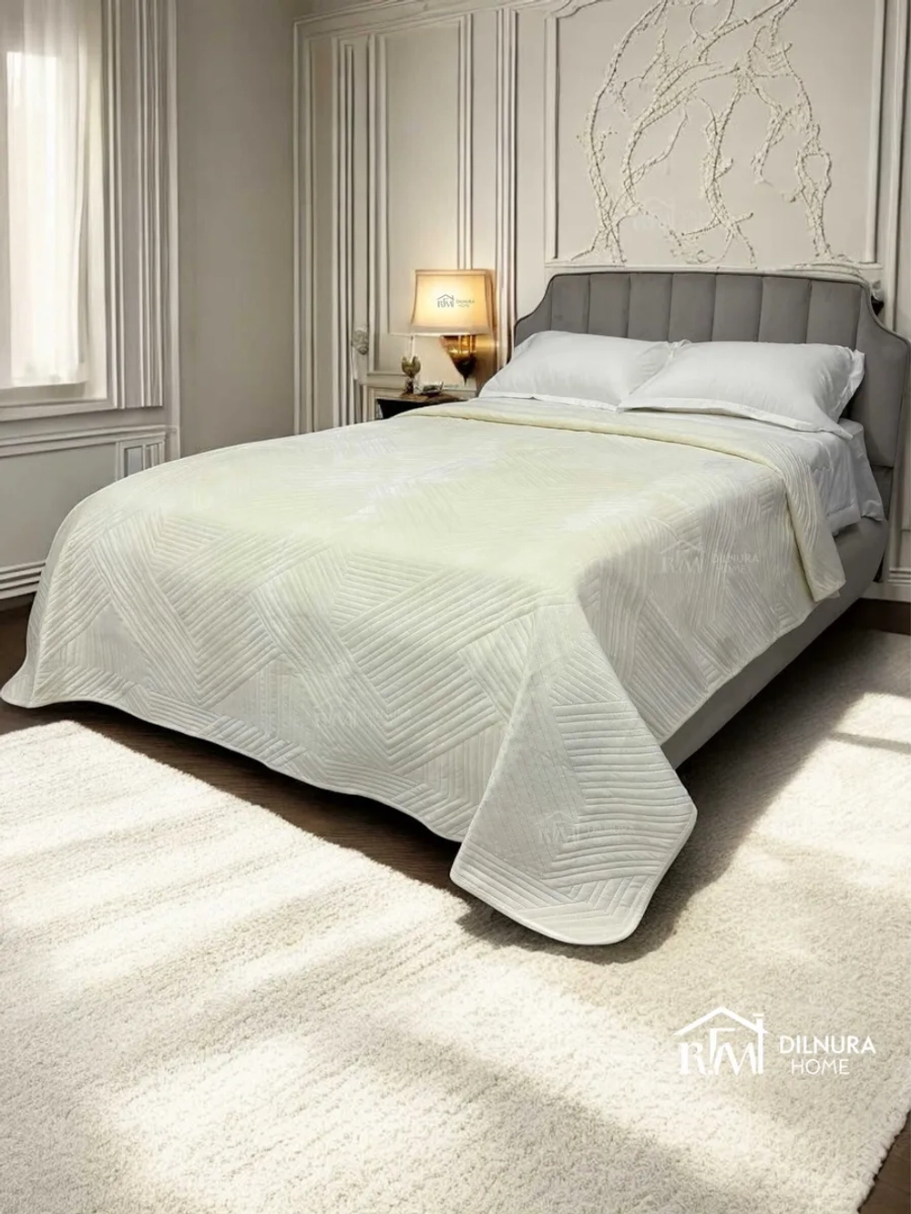 Покрывало 220х240 стеганое для кровати и дивана