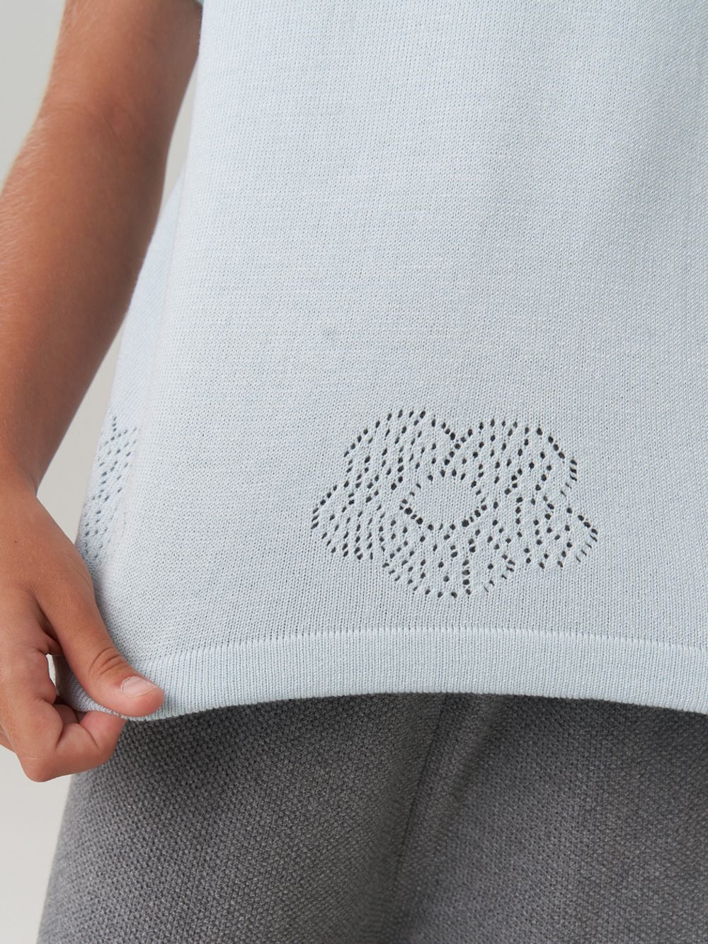 Джемпер для девочки с коротким рукавом AT1083 голубой