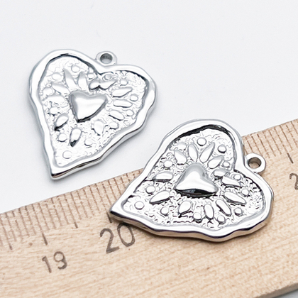 Подвеска Сердце, сталь, размер 24*21 мм, цена за 1 шт