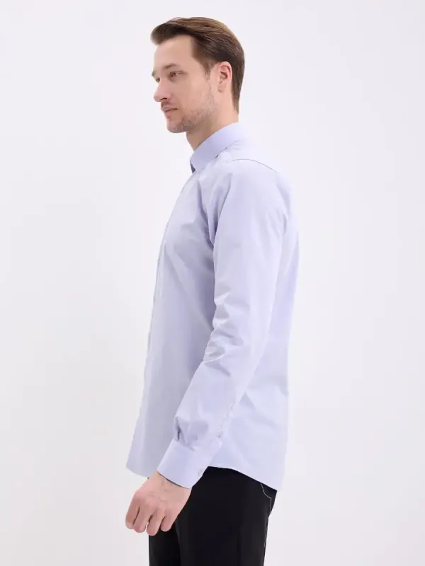 Рубашка на высокий рост LONG SLIM FIT с длинным рукавом, лавандовая