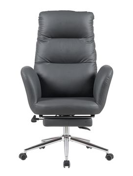 Кресло руководителя TopChairs Solid с оттоманкой серый