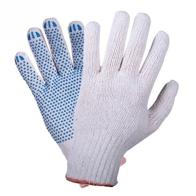 Перчатки трикотажные х/б с ПВХ покрытием «Точка» 10кл 4н белые