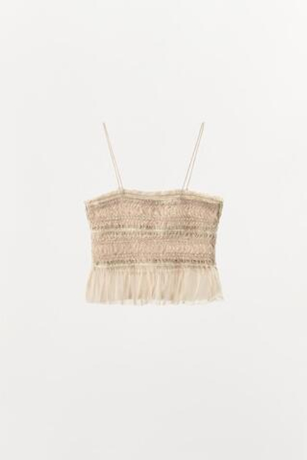 ZARA КОМБИНИРОВАННЫЙ ТОП, РОЗОВАТЫЙ