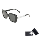 CHANEL Plate Frame Injection Molded Square Sunglasses Unisex Black