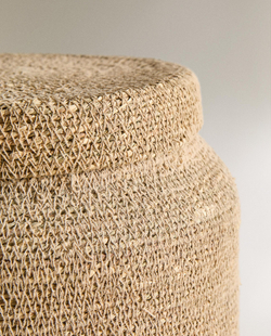 Zara Home Корзина из морской травы, цвет бежевый, 34 см