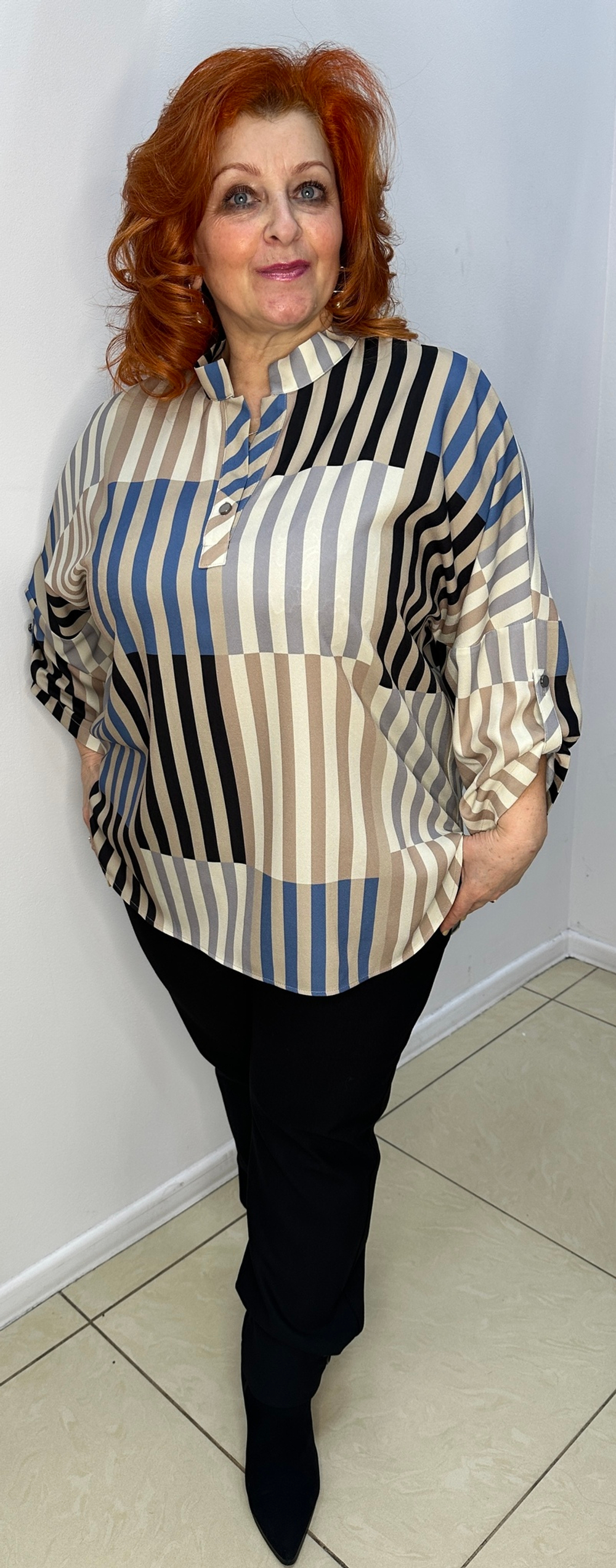 Рубашка-поло в полоску