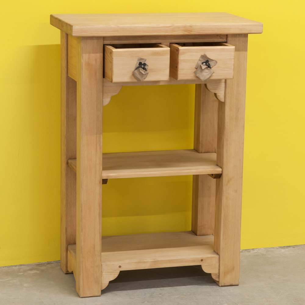 Туалетный столик консоль Прованс 2 ящика 2 полки из массива сосны