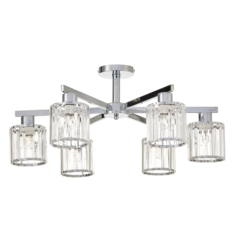 Потолочный светильник  серии Premium line 6х60Вт E27, металл/стекло, хром