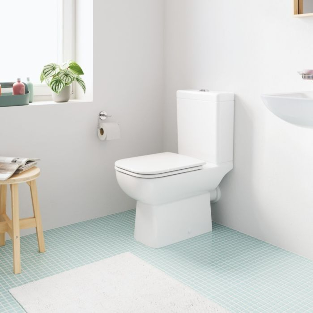 Bau Edge Ceramic Унитаз напольный, безободковый,  горизонтальный выпуск (для бачка внешнего монтажа)