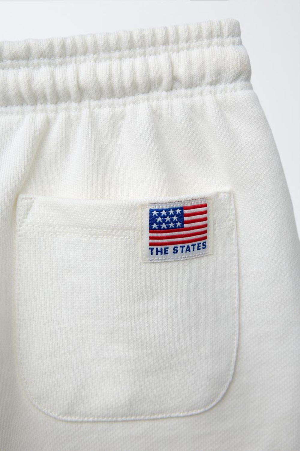 ZARA ШОРТЫ С ВЫШИТОЙ НАДПИСЬЮ, ЭКРЮ