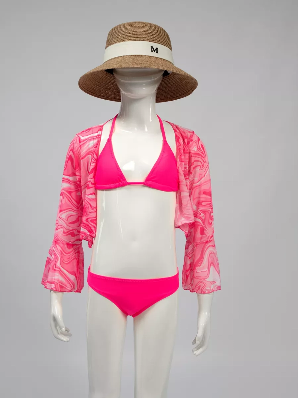 купальник раздельный 3 в 1 кроп топ парео и трусики