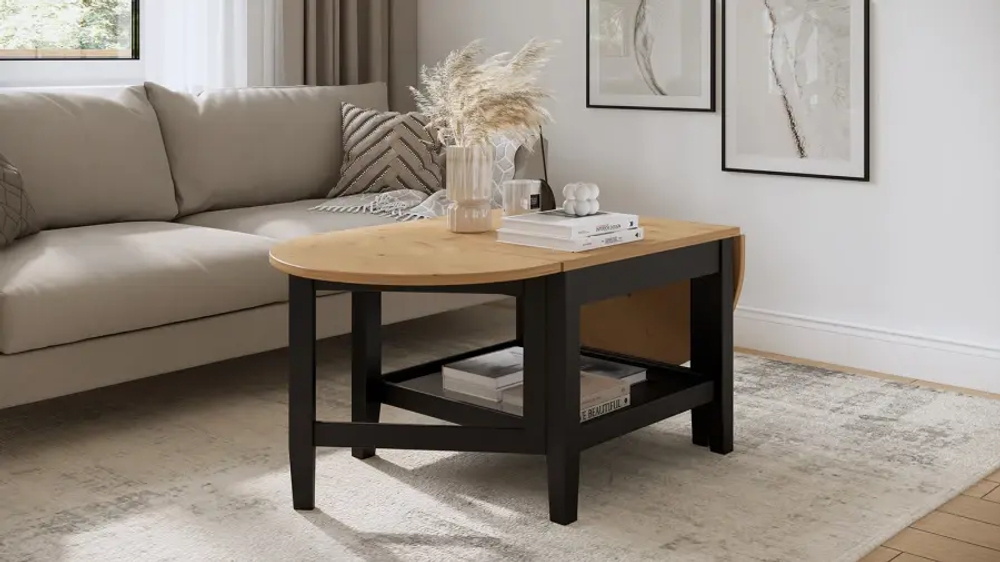 Стол журнальный - аналог ИКЕА / ARKELSTORP/АРКЕЛЬСТОРП/ВУХТЫМ / IKEA , 140x65x52 см, черный/светло-коричневый