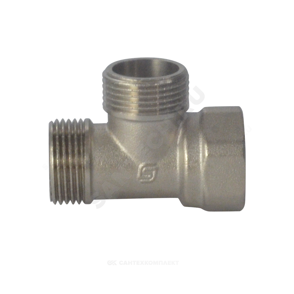 Тройник латунь никель Ду 15 (1/2") НР/НР/ВР SantechSystems