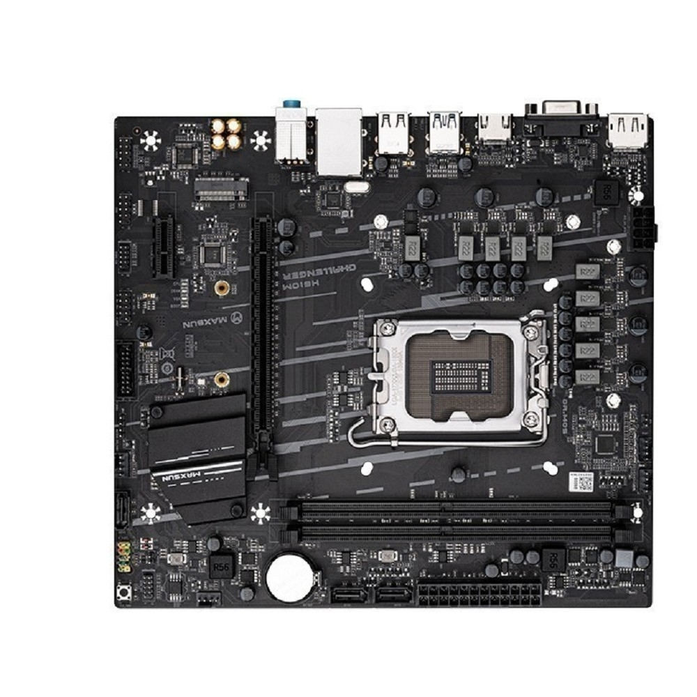 Материнская плата MAXSUN MS-Challenger H610M (Socket 1700, mATX, 2*DDR4, VGA+ HDMI+DP, 3*SATA3, 1*M.2, 1*PCIEx16/1*PCIEx1, 4*USB2.0, 2*USB 3.2 Gen1, LAN 1*1G, RTL)
