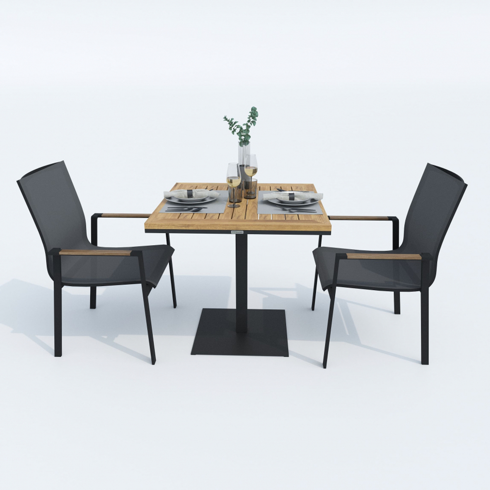 Стол обеденный Ideal Patio МИРРА алюминий, поливуд 80х80 см (1 ножка) резервный дубль