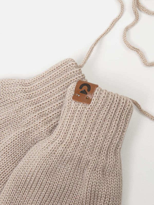 Варежки вязаные на флисе 