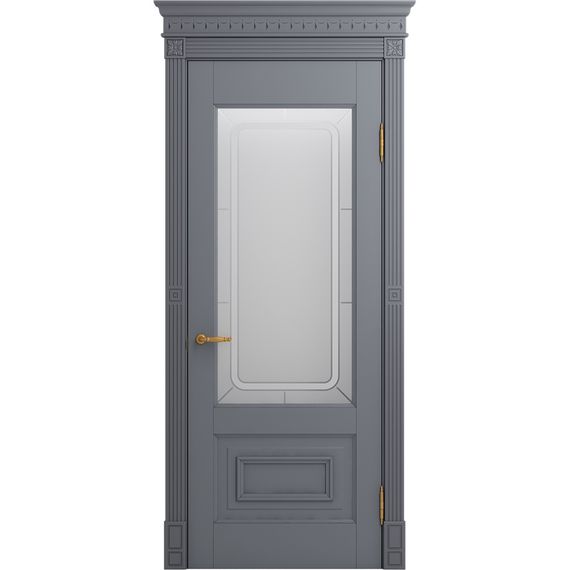 Межкомнатная дверь массив бука Viporte Неаполь тауп остеклённая