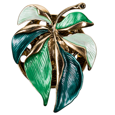 Брошь Shadore Лист резной XZ0863.16 G/G