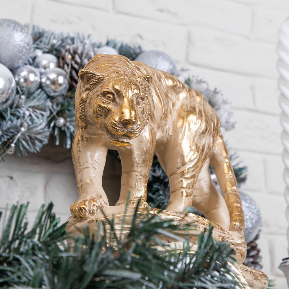 Часы Тигр Айвори Мраморное Золото