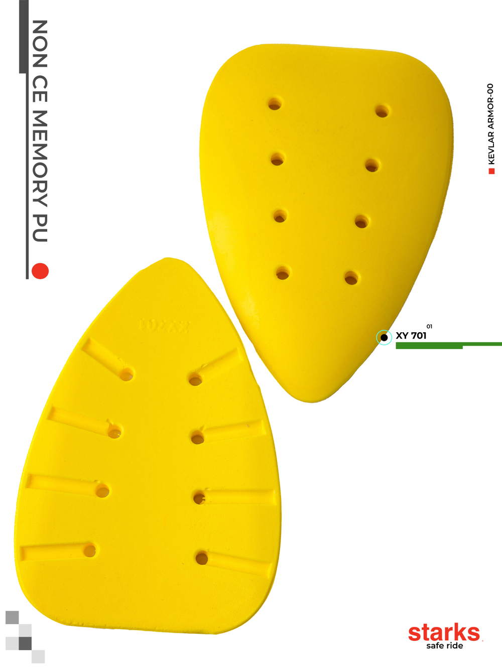 Защитная вставка бёдра NON CE MEMORY PU XY 701 (Желтый) STARKS