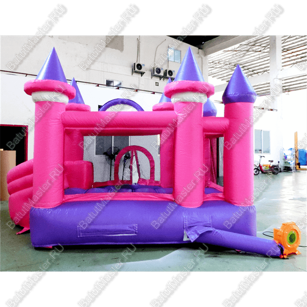 Детский надувной батут "Розовый замок"