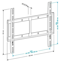 Кронштейн для телевизора Holder LCD-F4610 черный 32;-65; макс.60кг настенный фиксированный