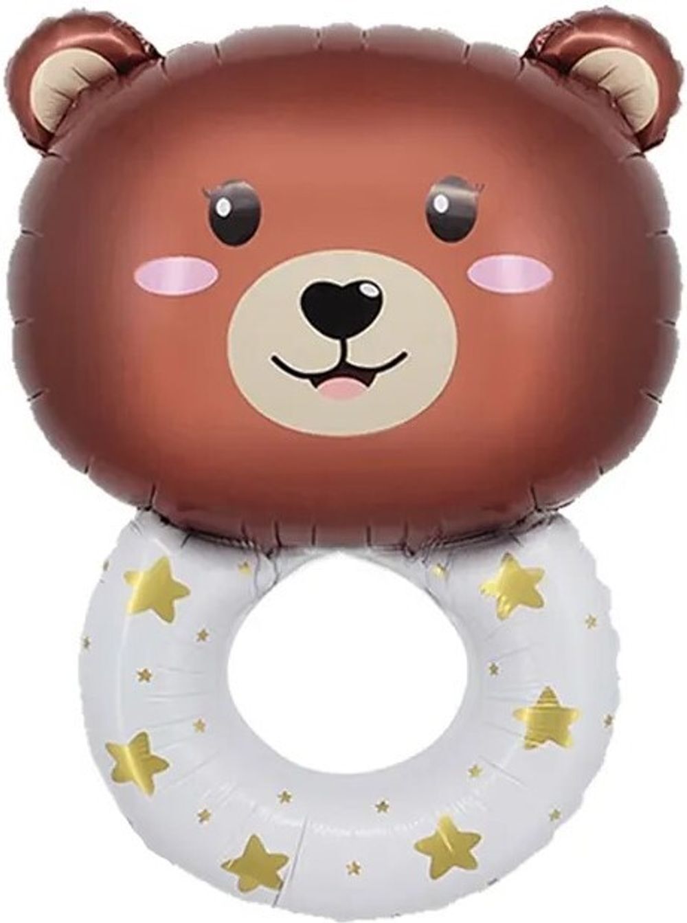 Шар (27''/69 см) Фигура, Погремушка Медвежонок, 1 шт.