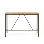 Salguer Барный стол из массива акации и коричневой стали Ø 140 x 70 см