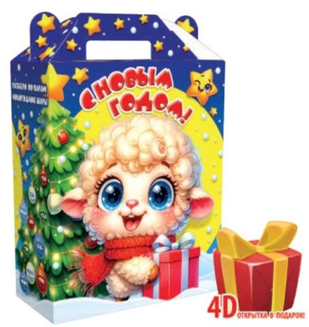 Подарочная коробка для конфет новогодняя "Кудряш" 2000гр (10/70шт)