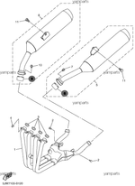 Втулка (прокладка трубы выхлопа) для мотоциклов Yamaha, металлическая 3XW147140000